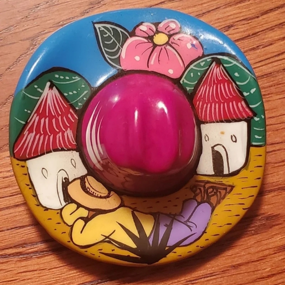 Beautiful Mexican Handpainted Magnet-Vintage